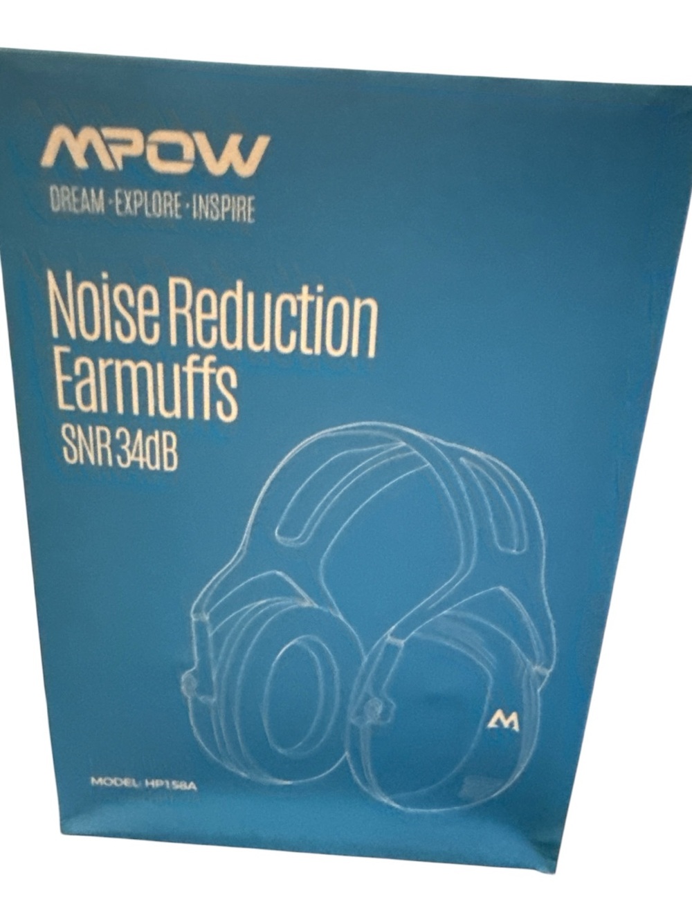 MPOW Noise Reduction Earmuffs - Blue Packaging